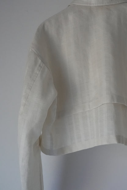 <ご予約商品> linen check short jacket