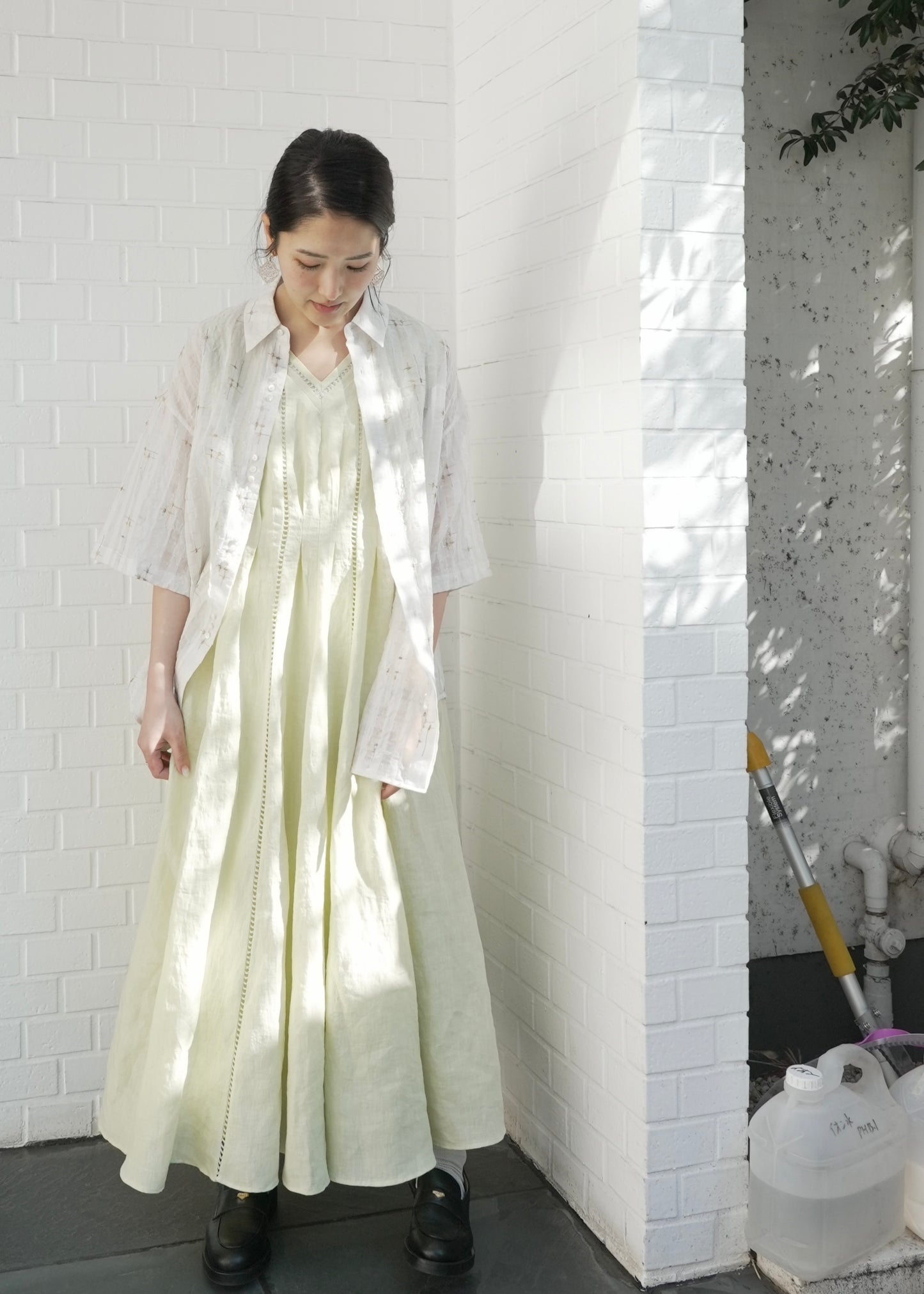patch lace linen dress ( kabosu )