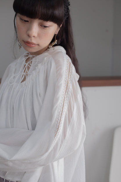 3ren ribbon blouse (white)