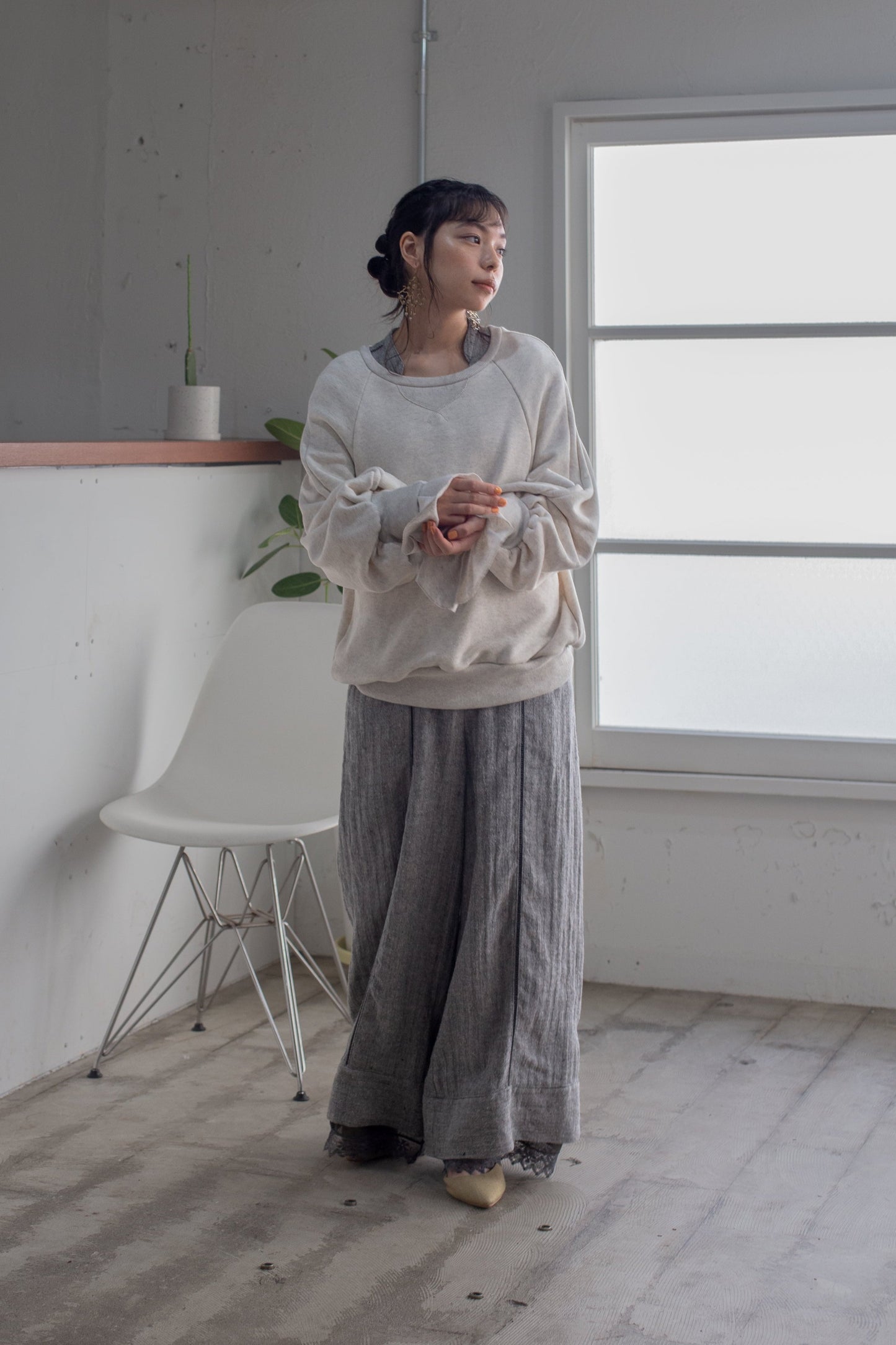 <ご予約商品> herringbone patch lace jump suit