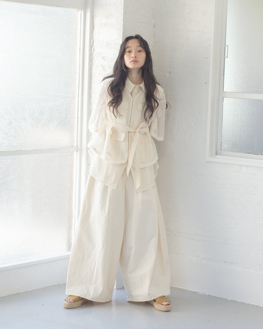 郵票花瓣牛仔布（白色）