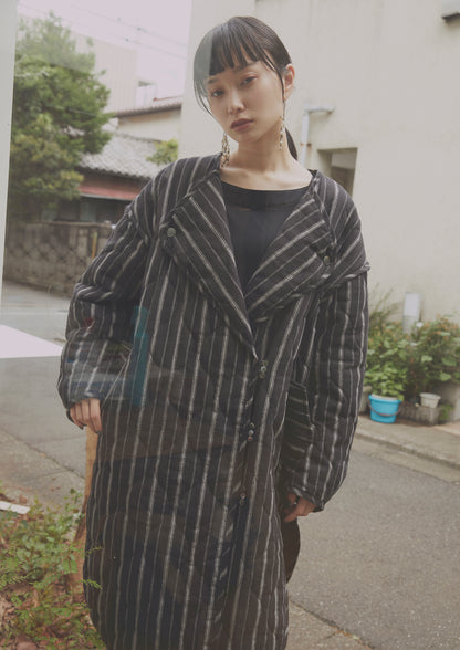 stripe quilt over jacket (black)